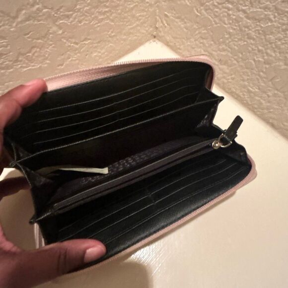 Kate Spade Zip Around Long Wallet Pink All Over Glitter Girlie Sparkle Evening - Picture 8 of 14